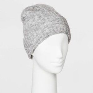 Universal Thread Gray Women's Knit Ribbed Beanie